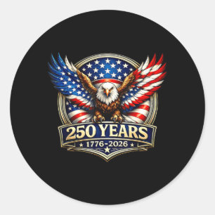 250. Jubiläum USA Patriotischer Adler 250 Jahre Runder Aufkleber