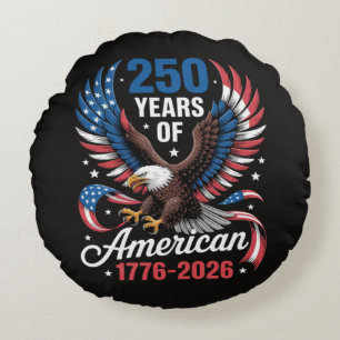 250. Jubiläum USA Patriotischer Adler 250 Jahre Rundes Kissen