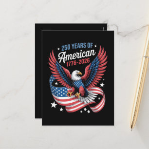 250. Jubiläum USA Patriotischer Adler Feiertagspostkarte