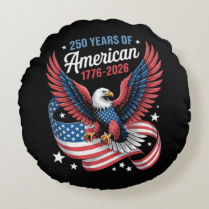 250. Jubiläum USA Patriotischer Adler Rundes Kissen