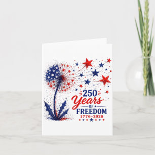 250. Jubiläum USA patriotischer Löwenzahn 4. Juli Karte