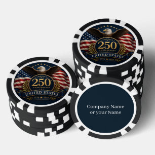 250. Jubiläum USA Patriotisches Andenken Pokerchips