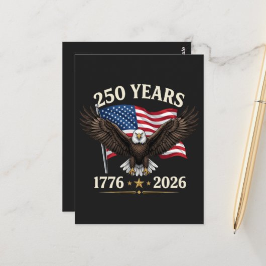 250. Jubiläum USA Postkarte (Vorderseite/Rückseite Beispiel)