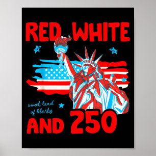 250. Jubiläum USA Rot Weiß 250 Jahre Poster