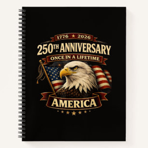250. Jubiläum USA-Shirt 250. Amerika Notizblock
