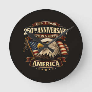 250. Jubiläum USA-Shirt 250. Amerika Runde Wanduhr