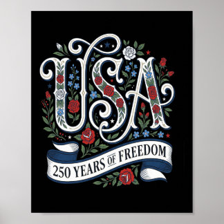 250. Jubiläum Usa-Shirt Frauen Patriotisch 4. Poster