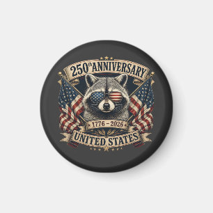 250. Jubiläum USA Waschbär Vintage 4. Juli Magnet