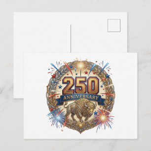 250. Jubiläum Vintage Amerikanischer Büffel Postkarte