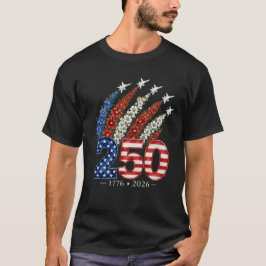 250. Jubiläums-Blumen-Jet-Jäger Patriotisch T-Shirt
