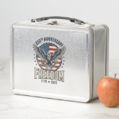 250. Jubiläums-Freiheitsadler Patriotisches Vintag Metall Brotdose (Beispiel)