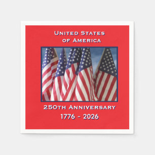 250. Jubiläums-Geburtstags-USA-Flaggen Papier Serviette