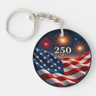 250. Jubiläums-Patriotisches Feuerwerk-Flaggen-Par Schlüsselanhänger