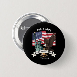 250. Jubiläums Statue of Liberty Adler Flagge Button