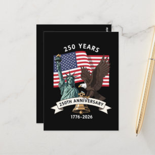 250. Jubiläums Statue of Liberty Adler Flagge Postkarte