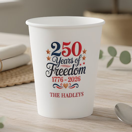 250. Jubiläumsfreiheitsparty Pappbecher