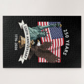 250. Jubiläumsstatue Liberty Eagle Flag Puzzle (Horizontal)