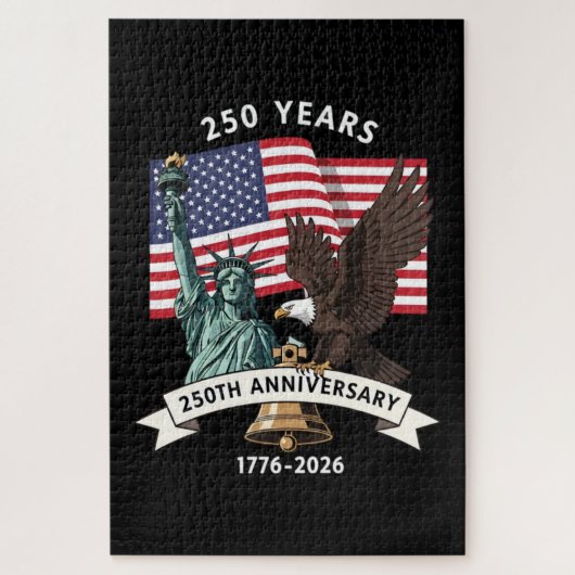 250. Jubiläumsstatue Liberty Eagle Flag Puzzle (Vertikal)