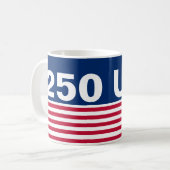 250 Red White and Blue USA Anniversary Kaffeetasse (Vorderseite Links)