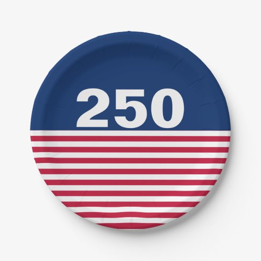250 Red White and Blue USA Anniversary Pappteller (Vorderseite)
