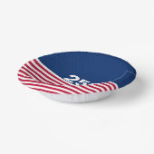 250 Red White and Blue USA Anniversary Pappteller (Gewinkelt)