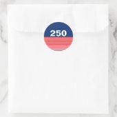 250 Red White and Blue USA Anniversary Runder Aufkleber (Tasche)