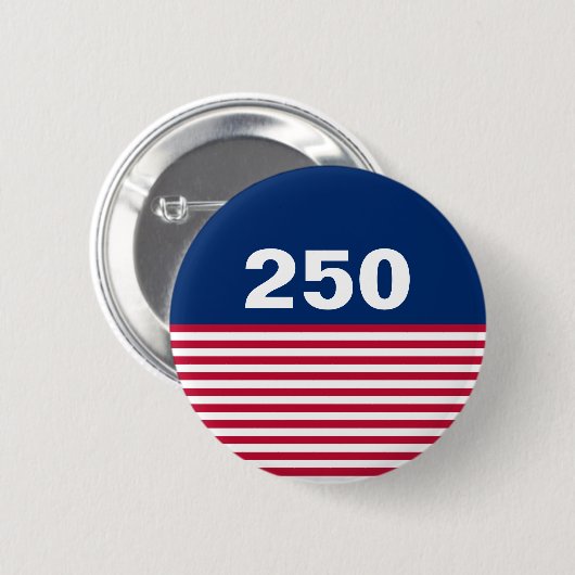 250 Rot Weiß Blau USA-Jubiläum Button (Vorne & Hinten)