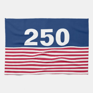 250 Rot Weiß Blau USA-Jubiläum Geschirrtuch