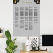 250 Schwarz-Gold-Hochzeitskarte Poster (Heimbüro)