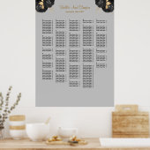 250 Schwarz-Gold-Hochzeitskarte Poster (Küche)