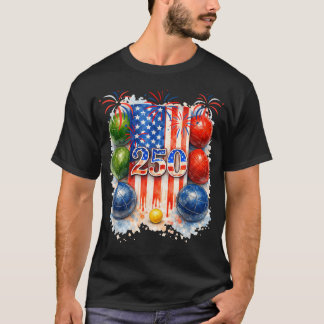 250 Stolz Unabhängigkeit 4. Juli Boccia T-Shirt