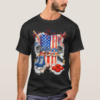 250 Stolz Unabhängigkeit 4. Juli Kostüm Eishockey T-Shirt
