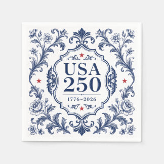 250 USA Floral Papierplatte Serviette
