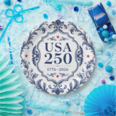 250 USA Florale Papierplatte Pappteller (Party)