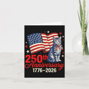 250. USA-Jubiläum 1776-2026 patriotische Katze Karte