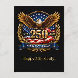 250. USA-Jubiläum Adler-Emblem Feiertagspostkarte