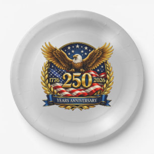 250. USA-Jubiläum Adler-Emblem Pappteller