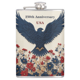250 USA Jubiläum Weißkopfseeadler Patriotisch Amer Flachmann