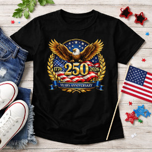 250. USA-Jubiläumsadler-Emblem T-Shirt