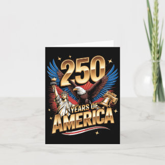 250 Years American 250th Anniversary US USA Flag Karte