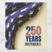 250 Years American Independence Birthday Weinetikett (Einzelnes Label)