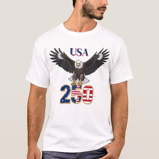 250 Years Anniversary USA Bald Eagle T-Shirt (Vorderseite)