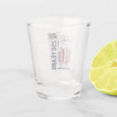 250 Years Celebration Grungy American Flag Eagle Schnapsglas (Rückseite)