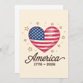 250 Years Flag Heart 1776 2026 250th 4th Of July Ankündigung (Vorne/Hinten)