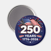 250 Years Independence Patriotic Fireworks Blue  Magnet (Vorderseite/Rückseite)