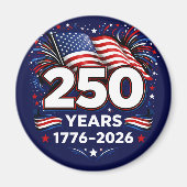 250 Years Independence Patriotic Fireworks Blue  Magnet (Vorne)