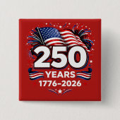250 Years Independence Patriotic Fireworks Red Button (Vorderseite)