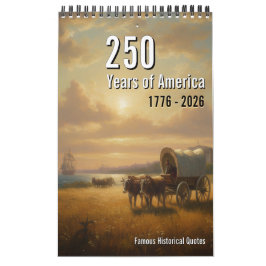 250 Years of America Calendar, American History Kalender