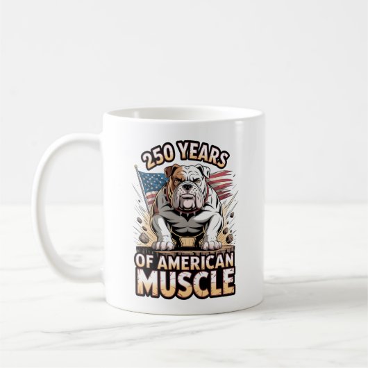 250 Years of American Muscle Bulldog Kaffeetasse (Links)