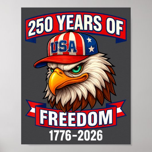 250 Years Of Dom 1776 2026 Bald Eagle 250th Birthd Poster (Vorne)